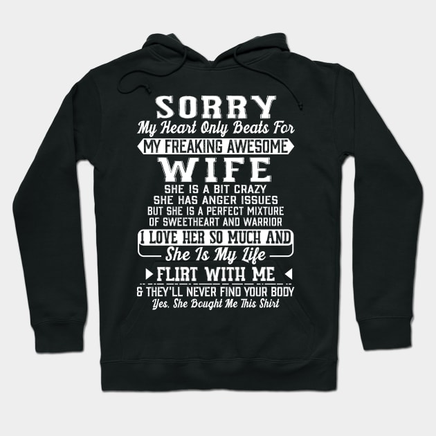 My Heart Only Beats For My Freaking Awesome Wife Hoodie by Danielsmfbb